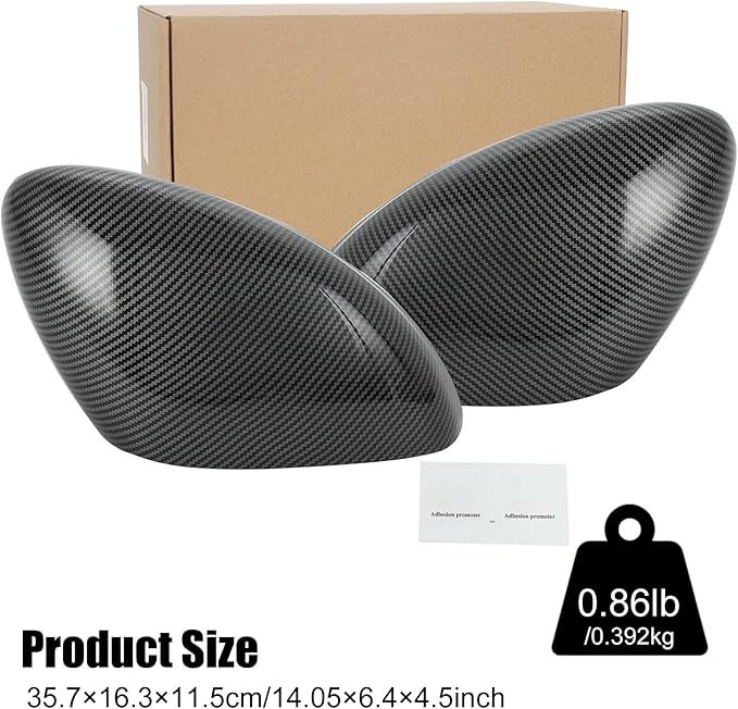 ROCCS Compatible with 2021-2023 Mustang Mach-E Side Mirror Cover Caps Auto Car Mirror Cover Rearview Mirror Guard Covers Replacement Door Side Exterior Decoration Trims Accessories(Bright Carbon)