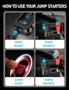 Jump Starter 5000A, 12V Car Battery Jump Starter with USB Quick Charge (Up to 10.0L Gas or 9.0L Diesel Engine), Battery