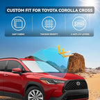 for Toyota Corolla Cross 2022-2025 2026 Windshield Sun Shade - 4 Layers Car Sunshades for Front Windows Shade Cover Custom Fit Corolla Cross Sun Visor 250T Retractable Blocks UV Rays Car Accessories