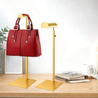 Purse Display Stand 3PCS Handbag Bag Stand Purse Rack Golden Stainless Steel Hanging Hook Stands Vendors Tabletop Adjustable 