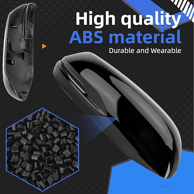 Passenger Side Mirror Cover Replacement for Honda CRV 2017 2018 2019 2020 2021 2022 - Right Side Mirror Covers, Rear View Mirrors Cap Accessories Black, With Lamp