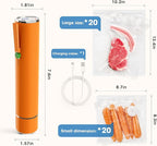 Vacuum Sealer Machine, Portable Handheld Vacuum Sealer with 40PCS Reusable Zipper Vacuum Bags (Vacuum Sealers+ 20 large+20 sm