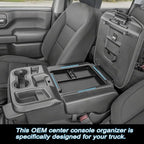 JKCOVER Center Console Organizer Tray Compatible with 2019-2026 Silverado/Sierra 1500 and 2020-2026 Silverado/Sierra 2500HD 3500HD Accessories Armrest Storage Box (Only for Split Bench Seat)