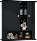 Bathroom Cabinet Wall Mounted| Over the Toilet Storage Cabinet with 2 Doors & Adjustable Shelf, Hanging Wall Cabinet, Upper C