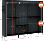 CASAMAYA Portable Closet, 81.5 Inch Extra Large Capacity Wardrobe Closet with Cover, Clothes Storage Organizer with Shelves a