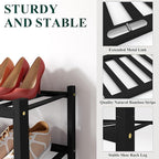 Smiry Bamboo Shoe Rack for Closet, 3 Tier Long Wooden Stackable Shoe Organizer, Free Standing Shoes Storage Shelf for Entrywa