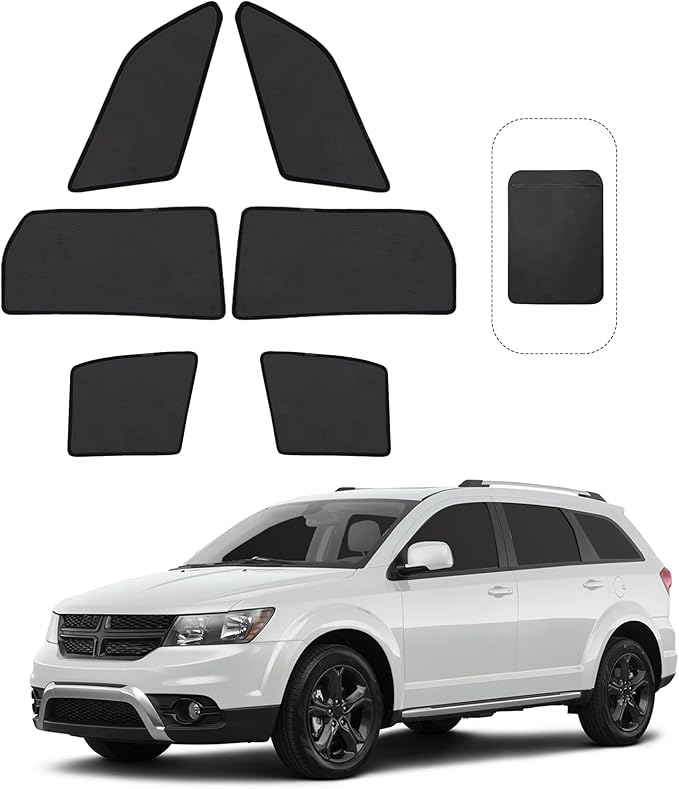 Front Side Half Window Shade Foldable Custom Fit for Do-dge Journey 2009-2020 Car Window Shades for Side Window Sun Shade UV Protection Heat Insulation for Camping Sleeping 6PCS