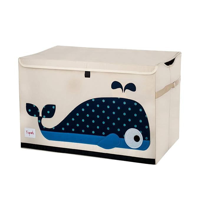 3 Sprouts Large Toy Chest for Kids with Lid and Handles - Collapsible Toy Storage Bin/Trunk/Box/Basket Organizer for Boys & G