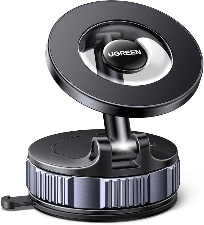 UGREEN Car Phone Mount for MagSafe [22xN52 & 80 LBS] 3600gf Magnetic Phone Holder Vacuum Suction with 360°Rotatable Dashboard Windshield Compatible with iPhone 17 16 15 14 13 12 Plus Pro Max Series