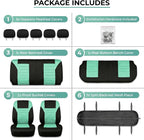 FH Group Automotive Car Seat Covers Full Set Premium 3D Air Mesh Front Seat Covers, Airbag Compatible & Split Bench Cover Uni