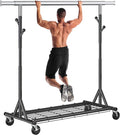 Gewudraw Garment Rack Load 530lbs,Heavy Duty Rolling Clothes Rack With Sturdy Wheel And Shelves, Adjustable Portable Hanging 