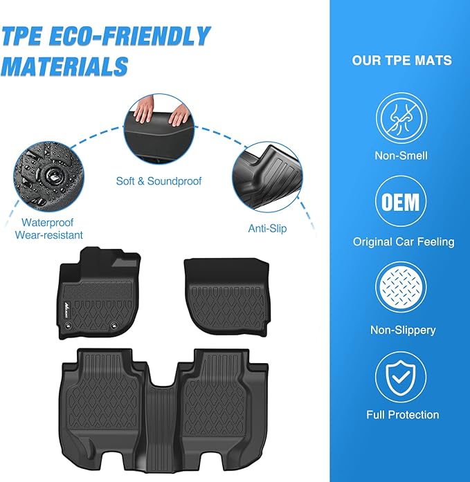 Nilight TPE Floor Mats for Honda HR-V (HRV) 2016 2017 2018 2019 2020 2021 2022,All Weather Custom Fit Heavy Duty Floor Liners