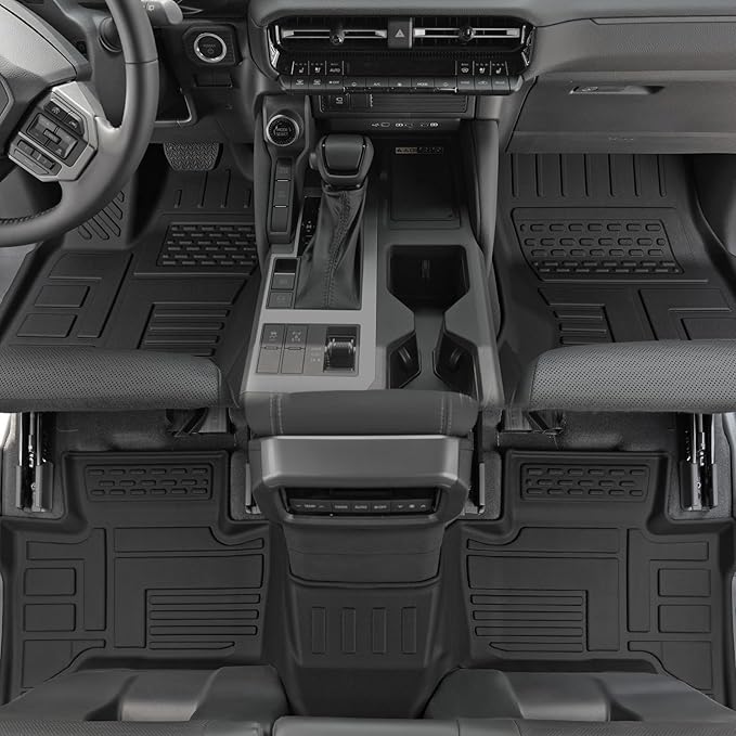Floor Mats for Toyota Land Cruiser Prado 2024-2026, All Weather Floor Mats Trunk Cargo Liner with Backrest Protectors and Door Sill Guards Accessories, Full Coverage Set (Fit 5 Seats)