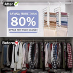 Upgrade 9 Layers Pants Hangers Space Saving, 4 Pack Pant Hangers Organizer Multifunctional Pants Rack Space Saver Closet Orga