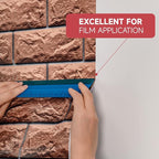 FOSHIO 10 Inch Felt Squeegee for Vinyl wtih Ruler 25CM 4 Round Corners Universal Card, Window Tint Film Installing Hard Blue PP Car Vinyl Wrap Scraper Tool