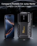 VTOMAN VL3 Jump Starter Upgraded with LiFePO4 Battery, 3000A Portable Car Battery Booster for Up to 7.0L Gas and 5.0L Diesel Engines, 12V Jump Box with LED Flashlight, Jumper Cable, Storage Bag