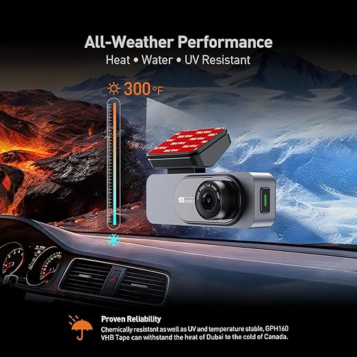 3M Double Sided Adhesive Pads for Dash Cam Mount 2.8" x 2.8" 6 Pack Heavy Duty Mounting Tape for Windshield GPS Camera Holder Dashboard & Outdoor Automotive Applications
