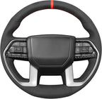 MEWANT DIY Steering Wheel Cover for Toyota Tacoma 2024 / Tundra 2022-2024 / Sequoia 2023-2024 Made of Black Suede
