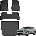 Auxko All Weather Floor Mats Cargo Mat Fit for 2026 2025 2024 Chevrolet Chevy Trax & Buick Envista TPE Floor Liner Trunk Mat Trax Accessories All Season Odorless Anti-Slip Black