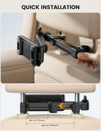 Lamicall Car Headrest Tablet Holder - [Foldable Clip] [Lockable] Tablet Mount for Car Backseat, Car Accessories for Kids, for iPad Pro, Air, Mini, Galaxy Tab, Fire HD, 5.4-13" Tablets and Phones