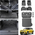 KUST Floor Mats Set for 2022-2026 Jeep Grand Cherokee 5 Seats (Include 4XE, Not for WK & L), Cargo Trunk Liner with Backrest Mat All Weather Car Mats Accessories TPE Rubber Raised Edge