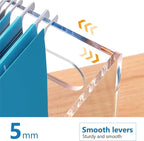 Hanging File Folder Organizer, Acrylic File Organizer Box for Legal Size Hanging File Folders, Clear Filing Holder with Handl