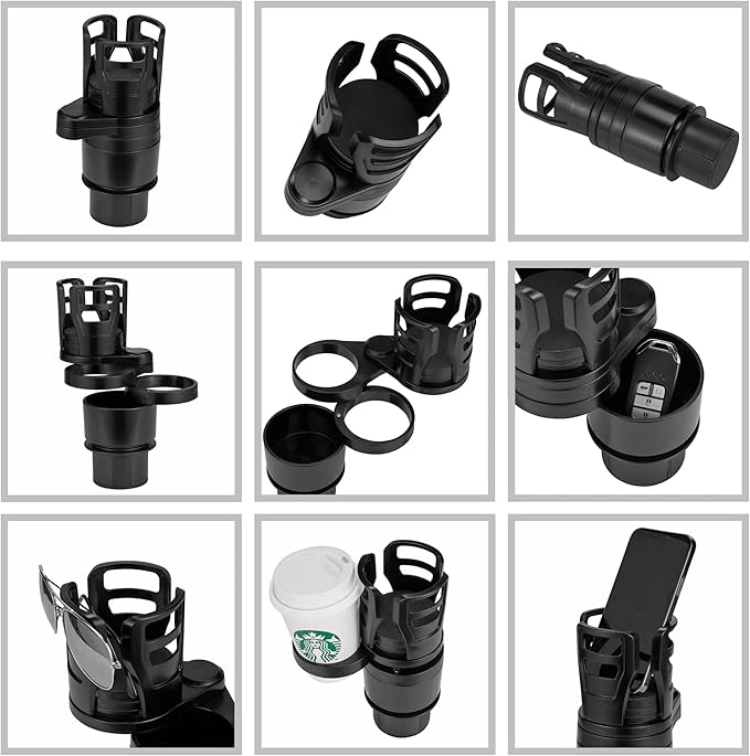 4 in 1 Car Cup Holder Extender Multifunctional Car Cup Holder Organizer Car Interior Accessories for Drinks Bottles Cups Holder