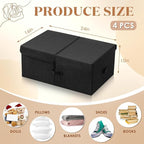Geelin 4 Pcs Under Bed Storage with Wheels 10" High Underbed Containers with Lids Large Rolling Under Bed Organizer with Hand