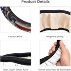 Camouflage Deer American Flag Steering Wheel Cover for Men, Anti-Slip Elastic Breathable Soft Rubber Car Steering Wheel Prote