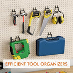 LIGHT DUST Utility Heavy Duty Pegboard Hooks - 5Pack Peg Board Accessories for Hanging Tools Fit 1/8" 1/4" Peg Holes - Pegboa
