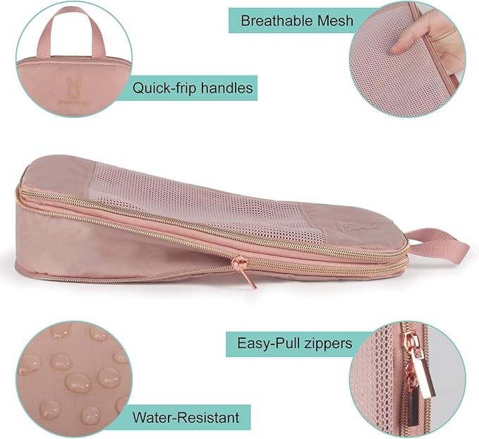 Compression Packing Cubes for Travel, Bunnychill Portable Zipper Packing Cube for Cloting, Expandable Space Saver Storage Lug