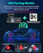 4K Dash Cam Front, Built-in 5GHz WiFi & APP Control, Dash Camera for Cars W/ 32GB Included, 3.2" IPS Screen Car Dash Cam W/ 2