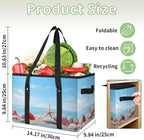 Reusable Grocery Bags Heavy Duty Shopping Bags Foldable Large Tote Bags with Long Handles & Hard Bottom