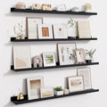 Fun Memories 40 Inch Floating Shelves for Wall - Wall Shelves with Lip Set of 4 - Nursery Bookshelf for Storage - Picture Led