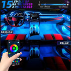 Interior Car Lights, Led Lights for Car Accessories, Christmas Stocking Stuffers for Men Women Teen Girls, RGB Car Interior LED Lights with App Remote, 2 Lines Design LED Lights for Cars with Charger