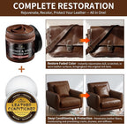 Leather Recoloring Balm with 100ml Mink Oil, Medium Brown Leather Repair Kit and Scratch Remover for Furniture, Car Seats, So