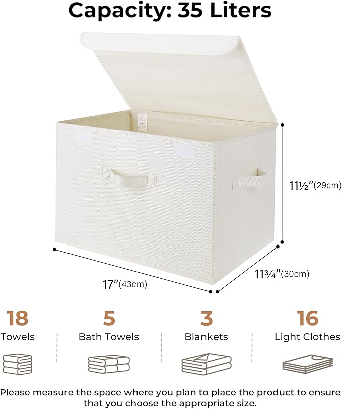 GRANNY SAYS Storage Boxes with Lids, Large Storage Bins with Lids, Decorative Box, Shelves Baskets, Clothes Storage and Organ