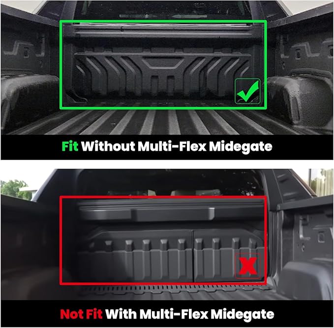 LASFIT Floor Mats for Chevrolet Chevy Silverado EV 2024-2026 / GMC Sierra EV 2026 (Fit Without Multi-Flex Midgate, Not Fit with Multi-Flex Midgate), All Weather TPE Custom Fit Floor Mats for Cars
