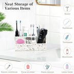 Luxspire Bathroom Counter Organizer, Toothbrush Holder for Bathroom 5 Slot, Large Bathroom Countertop Organizer Storage Bathr
