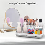 GFWARE Bathroom Toothbrush Holder Set with 2 Pack Qtip Holder Dispenser - Detachable 7 Slots Bathroom Accessory Set, Kids Mar