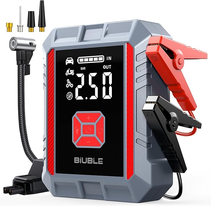 8000A Jump Starter with Air Compressor, 26800mAh Car Battery Jump Starter (All Gas/16L Diesel), 150PSI Battery Jumper