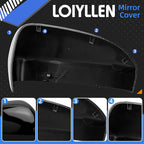 Passenger Side Mirror Cover Replacement for Ford Fusion 2013 2014 2015 2016 2017 2018 2019 2020 2021 2022 - Right Side Mirror Covers, Rear View Mirrors Cap Accessories Without Lamp, Black