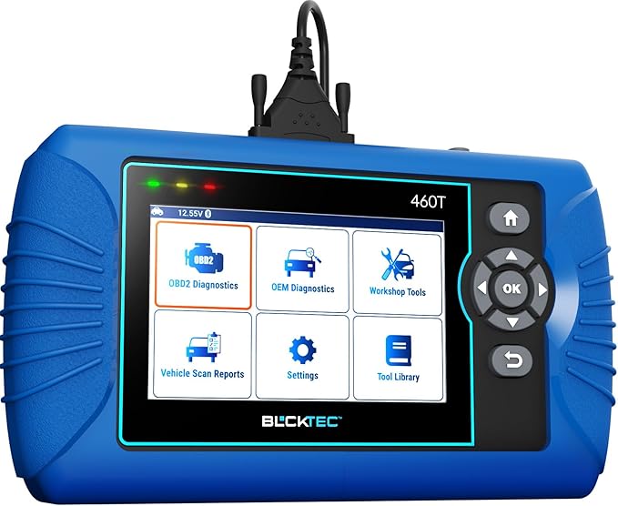BLCKTEC 460T OBD2 Scanner Car Code Reader Engine ABS SRS Transmission Diagnostic Tool, 12 Reset Services,