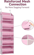 ULG 1 Pack Over Door Organizer with 5 Large Pockets 10 Mesh Side Pockets, 44 lbs Weight Capacity Hanging Storage Organizer wi