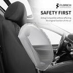 FLORICH Car Seat Covers Full Set Leather & Mesh Seat Cover 5 Seats Front and Back Car Interior Covers Automotive Seat Comfort
