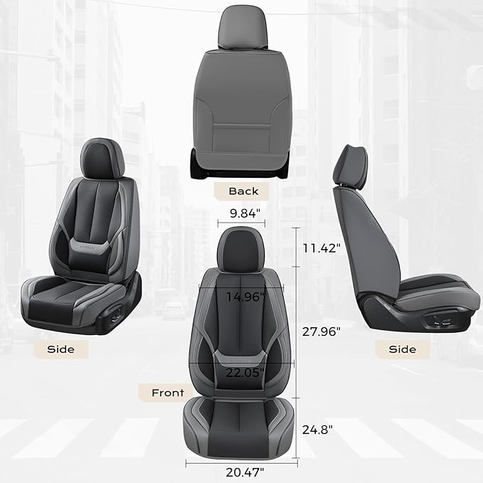 Coverado Seat Covers, Car Seat Covers Front Seats, Car Seat Cover, Car Seat Protector Waterproof, Car Seat Cushion Nappa Leat