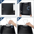 Storage File Boxes A4, 6 Pack Foldable File Box with Clip, 50mm Spine, Plastic Archives Cases with Magnetic Closure, Document