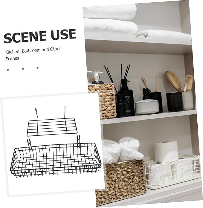 ORFOFE 2pcs Hanging Wire Shelf Storage Baskets Wall Mounted Bins Large Wire Baskets for Home Organization