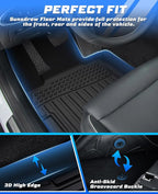 Sunsdrew Floor Mats for 2022-2025 2026 Genesis GV70 Accessories (Not for Electrified GV70), All Weather Car Mats Front Rear 2 Rows Floor Liners TPE Rubber Raised Edge