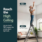 WOA WOA Step Ladder 6 Step Folding, Foldable Tall Ladder with Handrail, Aluminum Stepladder for High Ceilings, Lightweight, D